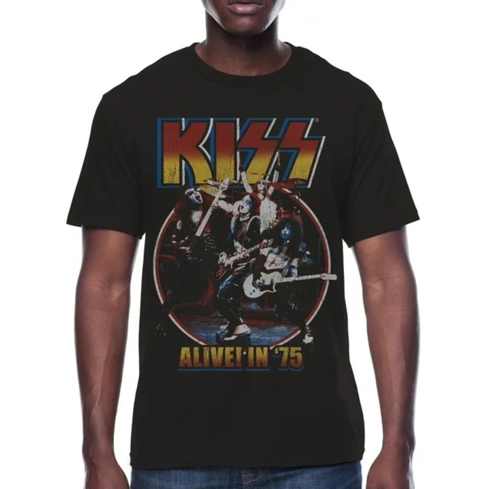 KISS Band Graphic T-Shirt “Alive In 75” Sizes: S-XL - New With Tags!